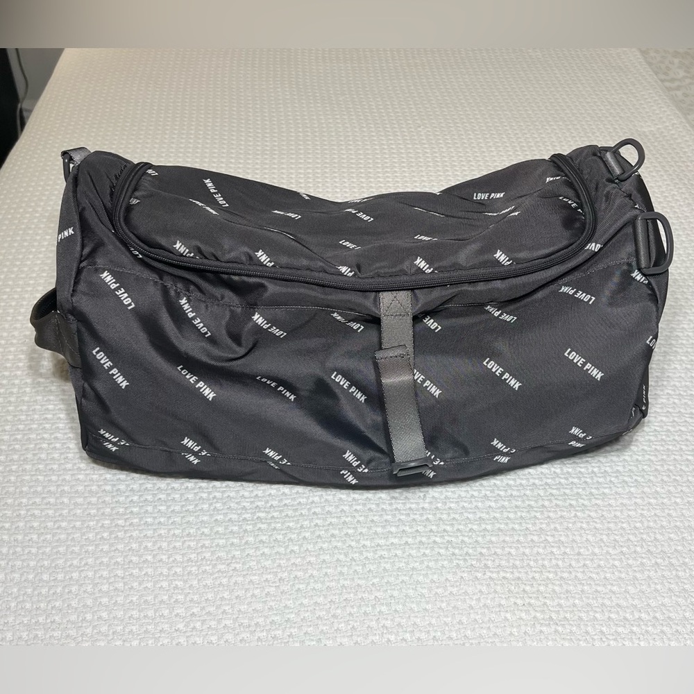 Victoria’s Secret Pink “Love Pink” Convertible Campus Duffle Back Pack Grey